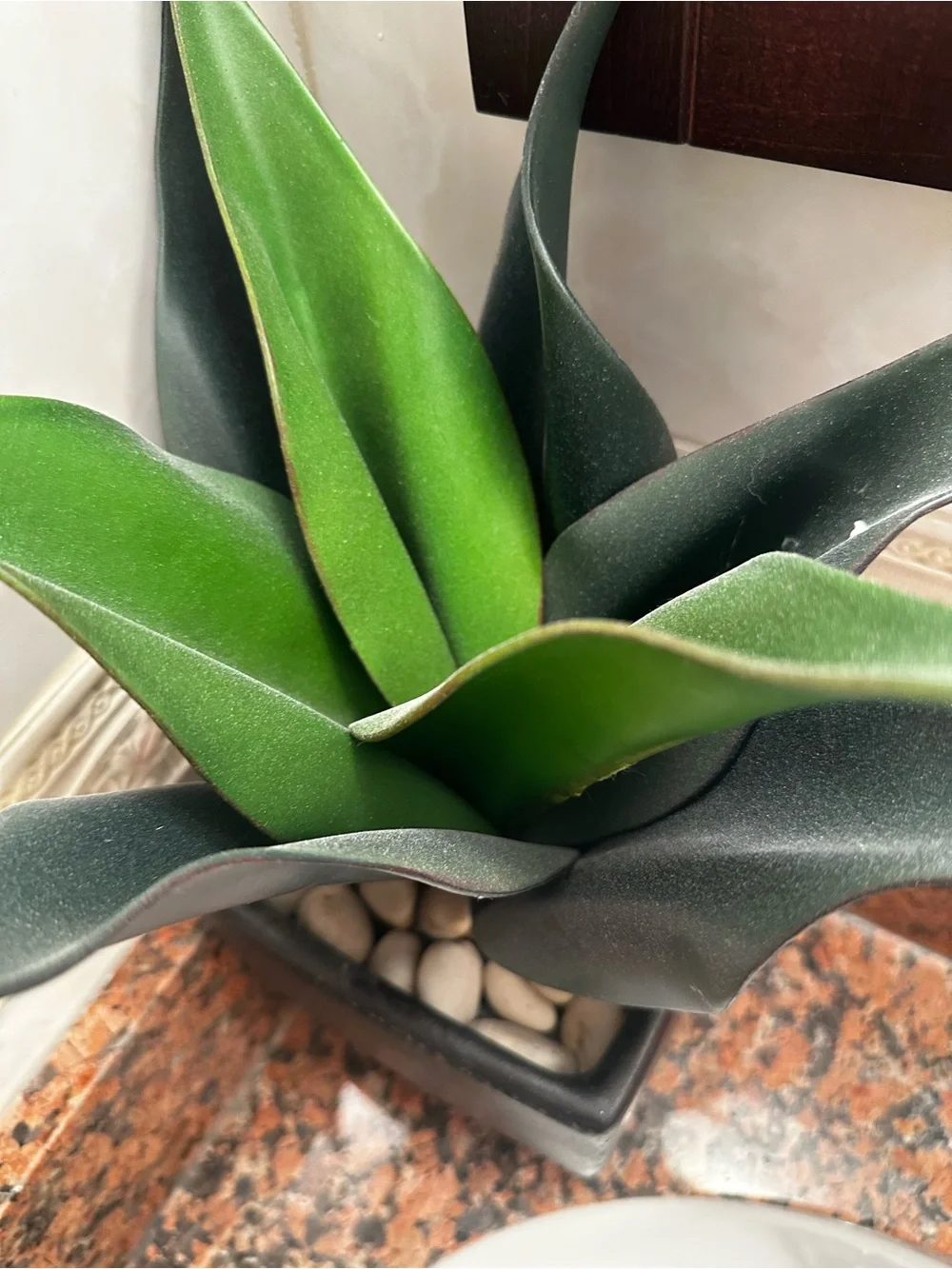 12” Agave Succulent Artificial Plant Home Decor In Black Square Planter